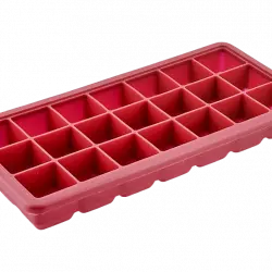 Bandeja para cubitos de hielo - Jata AC40, Con Tapa Protectora, Para 21 Cubitos 3 x cm, Rojo