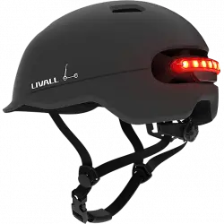 Casco - Livall C20, Para patinete y Bici, Conectado, SOS, Luz de Freno, Trasera, Talla L, 56-61 cm, Negro