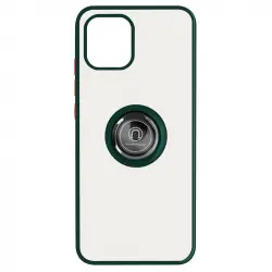 Funda Bimaterial Para Samsung Galaxy A03 Con Anillo Metálico Portavideos - Verde