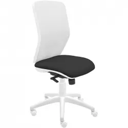 La Silla de Claudia Keempat Ergonómica Giratoria de Escritorio de Malla Blanca con Regulador Lumbar Negro