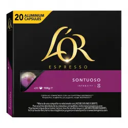 L'OR ESPRESSO - Estuche 20 Cápsulas Café Sontuoso Intensidad 8 Compatibles Con Máquinas Nespresso Original