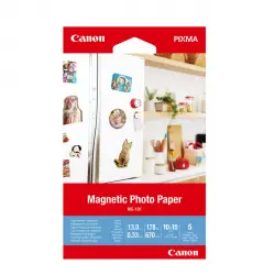 Canon - Papel Fotográfico Magnético MG 101, 10x15cm, 670 G/m2, 5 Hojas