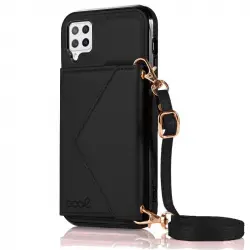 Cool Funda Colgante Wallet Negra para Samsung Galaxy A42 5G