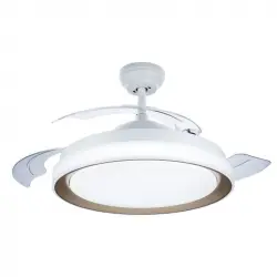 Philips Lighting Bliss Ventilador Techo con Luz LED y Mando 106cm Blanco/Dorado