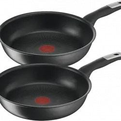 Set de sartenes - Tefal Jordi Cruz G2550S2B, 20 y 26 cm, 2 unidades, Revestimiento Titanium Antirayaduras, Tecnología Thermo-Fusion, Aluminio, Negro