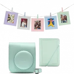 Accesorio cámara instantánea - Fujifilm Kit Instax Mini 12, Funda, 10 sobres, Cuerda, Verde