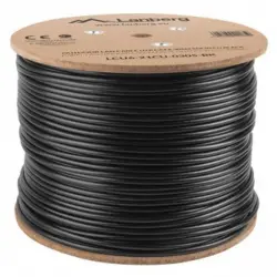 Lanberg Bobina Cable de Red Exterior RJ45 Cat.6 FTP Rígido CU 305m Negro