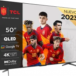 TV QLED 50" - TCL 50C645, UHD 4K, Quad Core, Smart TV, Dolby Atmos , Brushed titanium metal front