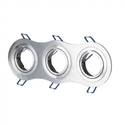 V-Tac Aro Triple Empotrable para Bombillas GU10 255x91x25mm Plata