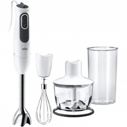 Batidora de mano - Braun Minipimer 3 MQ3135WH Sauce, 900 W, Capacidad 0.5 l, 11 Velocidades, Sistema EasyClick, Picadora, Blanco