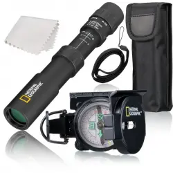 Bresser Pack Monocular con Zoom 8-25x25 + Brújula National Geographic