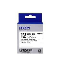 Epson LK-4WBN Rollo Cinta 12mm 9m Negra/Blanca