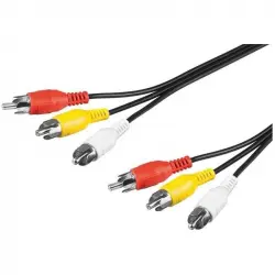 Goobay Cable AV 3xRCA Macho/Macho 5m Negro