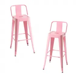 Packs Taburetes Altos - Pack 2 Taburetes Torix Respaldo - Rosa