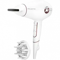 Secador - Rowenta CV6135F0 Volumizer, Motor profesional DC y AC, 1800 W, 3D Volume Booster, 3 Temperaturas, 2 Velocidades, Difusor, Blanco Granate