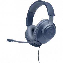 Auriculares gaming - JBL Quantum 100, De Diadema, Con cable, Multiplataforma, Micrófono extraíble, Azul