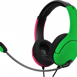 Auriculares gaming - PDP LVL40, Circumaurales, Para Nintendo Switch, Verde y Rosa