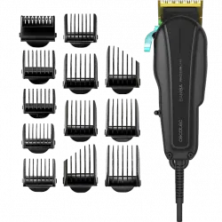 Cortapelos - Cecotec Bamba PrecisionCare Pro Clipper Titanium, Profesional, 12 peines, Ajuste regulable, Incluye bolsa de viaje, Negro