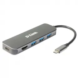 D-Link DUB-2333 HUB USB 5-in-1 con HDMI 60W Negro