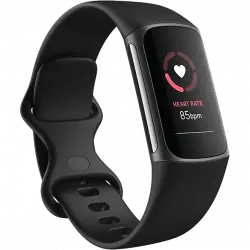 Pulsera de actividad - Fitbit Charge 5, Platino Negro, 13 21 cm, 1.04", GPS, BT LE, ECG, NFC, SpO2