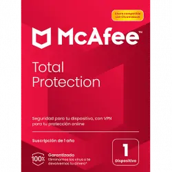 Antivirus - McAfee® Total Protection, Seguridad en Internet, 1 dispositivo (Windows®/Mac®/Android/iOS), Suscripción de 1 año