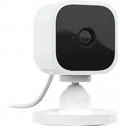 Cámara de seguridad - Amazon Blink Mini, 1080p, Detección movimiento, Visión nocturna,Talkback,Alexa,Blanco