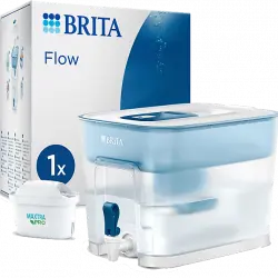 Filtro de agua - Brita Flow XL, 8.2 l, Plástico reutilizable, Transparente y azul