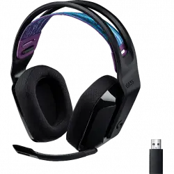 Auriculares gaming - Logitech G G535, Bluetooth, Inalámbrico, Micrófono, Lightspeed, PC, PS4, PS5, Negro