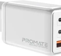 Cargador Gan Usb-c Dual 65w Y Usb-a 30w, Promate Ganport3-65pd – Blanco