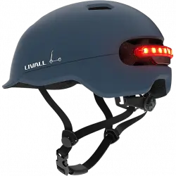 Casco - Livall C20, Para patinete y Bici, Conectado, SOS, Luz de Freno, Trasera, Talla M, 54-58 cm, Azul