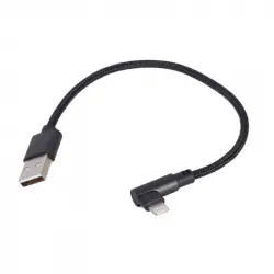 Gembird Cable Acodado USB 2.0 a Lightning Macho/Macho 20cm Negro