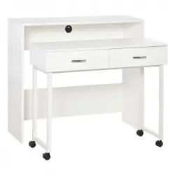 Homcom Mesa de Escritorio Doble 100x36x88cm Blanca