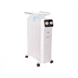 Radiador De Aceite 2500w De 11 Elementos Con Tendedero Y Recipiente Para Humidificación Hoti Or2500