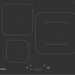 Encimera - Indesit IS 55Q60 NE, Inducción, 3 zonas, 9 niveles, Eléctrica, Sin bisel, Negro
