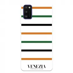 Funda Para Samsung Galaxy A41 Del Venezia Fondo Blanco Rayas - Licencia Oficial Venezia Football Club