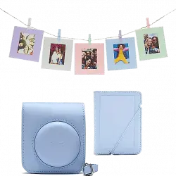 Accesorio cámara instantánea - Fujifilm Kit Instax Mini 12, Funda, 10 sobres, Cuerda, Azul