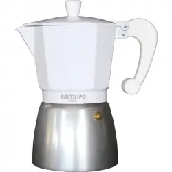 Bastilipo Colori-9-Blanco Cafetera Italiana 9 Tazas Blanca