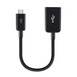 Belkin - Adaptador De USB On-the-Go A Micro-USB, 12 Cm - Negro