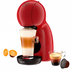 Cafetera de cápsulas - Nescafé Dolce Gusto Krups Piccolo XS, 15 Bar, 0.8 L, Calentamiento en 30 s, Roja