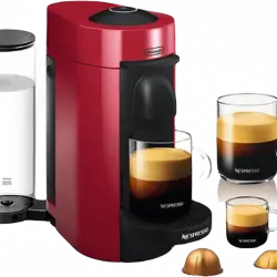 Cafetera de cápsulas - Nespresso De'Longhi Vertuo Plus ENV150.R, 15 bar, 1.2 l, 1260 W, Rojo