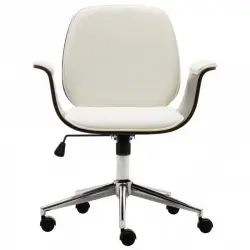 VidaXL Silla de Oficina Madera Curvada Blanca