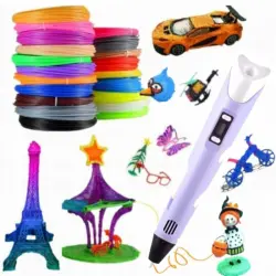 Arzopa Bolígrafo Inteligente 3D Pantalla Led 50m x10 Colores Púrpura