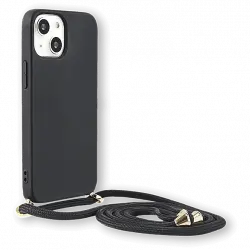 Funda + cordón para móvil - ISY ISC-3823 , Apple, iPhone 14, Negro