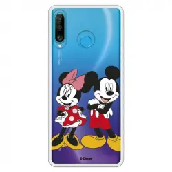 Funda Oficial de Disney Mickey y Minnie Posando Clásicos Disney para Huawei P30 Lite