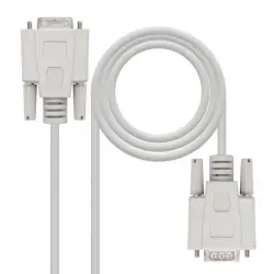 Nanocable Cable Serie Null Modem DB9 Macho a DB9 Hembra 1.8m Beige