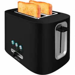 Tostadora - Cecotec Toast&Taste 9000 Double, 980W, 2 ranuras extraanchas, 6 niveles de tostado, Negro