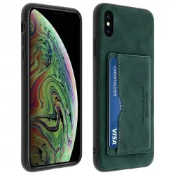 Avizar Funda Trasera de Silicona/Piel Sintética Azul Efecto Vintage para Apple iPhone XS Max