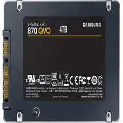 Disco duro interno 4 TB - Samsung 870 QVO MZ-77Q4T0BW, SSD, SATA 6, Para Windows, Gris