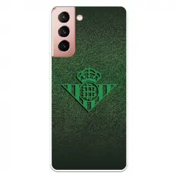 Funda Licencia Oficial Real Betis Balompié Escudo Verde Fondo trama para Samsung Galaxy S21