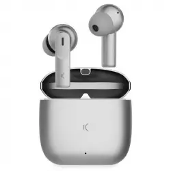 Ksix Meteor Auriculares Inalámbricos con Estuche Metálico Control Táctil Plata